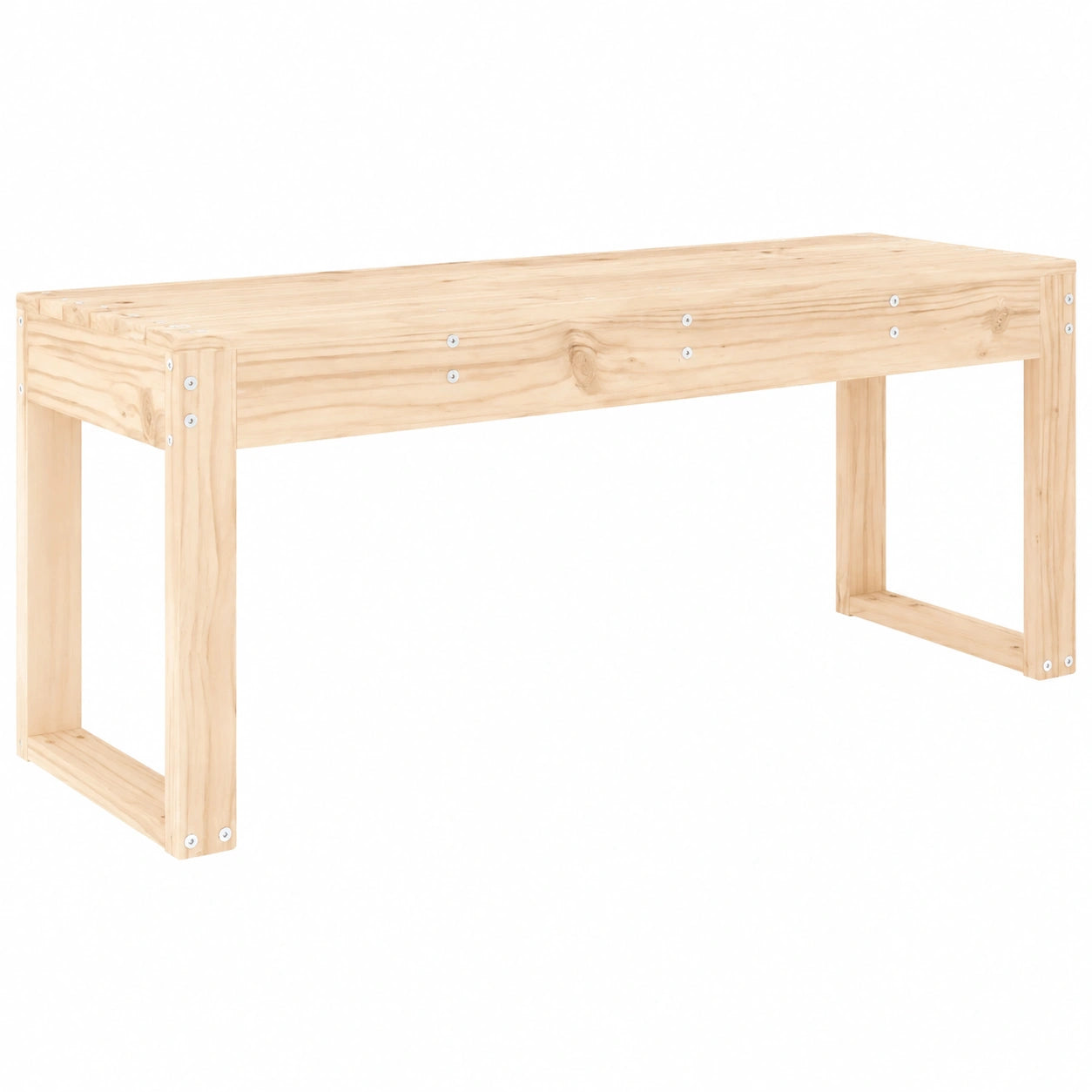 Banco de Jardín de Madera Maciza de Pino para Exterior, Asiento Decorativo para Patio, Terraza o Porche