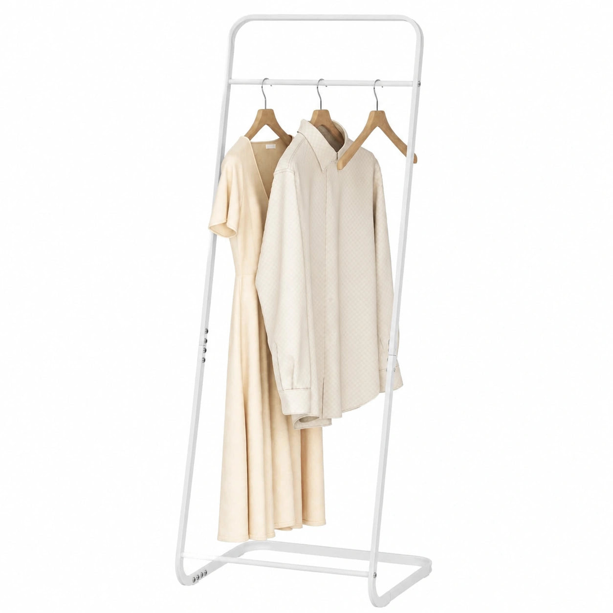 Perchero de Pie Metálico WOLTU, Organizador de Ropa con Diseño Moderno, Blanco, 40x40x140cm