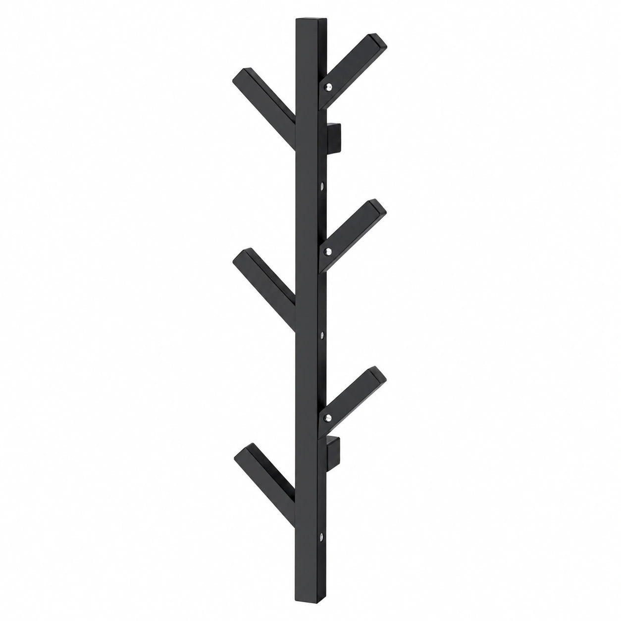 Perchero de Pared de Madera de Haya con 6 Ganchos en Negro