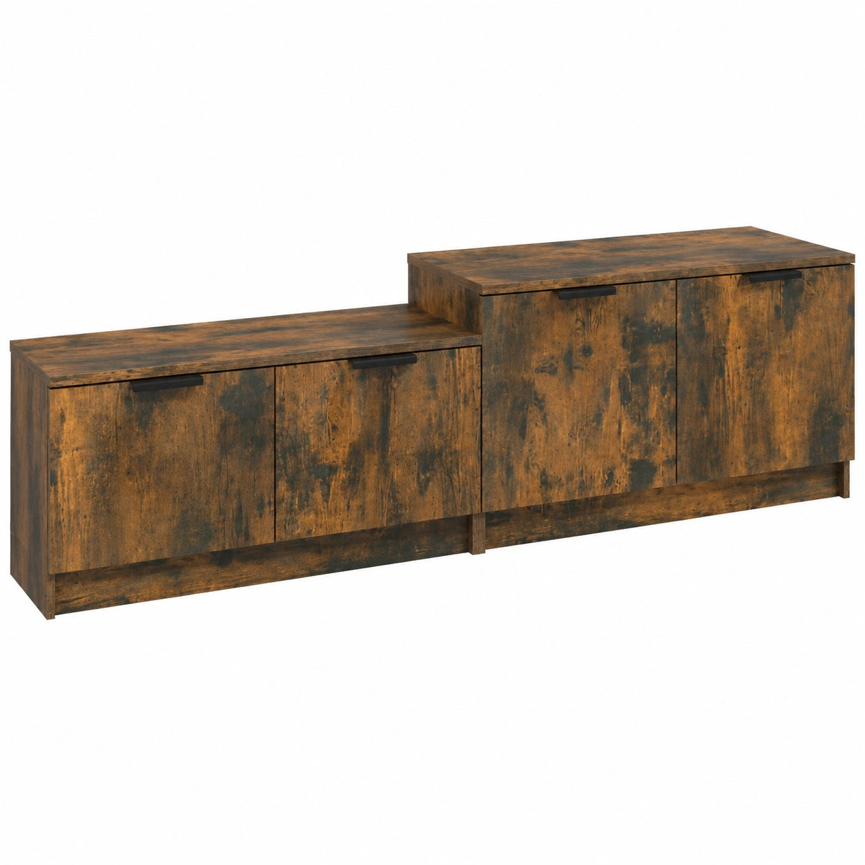 Mesa de TV de Roble Ahumado con Almacenamiento, 158.5x36x45 cm, Ideal para Salón y Dormitorio