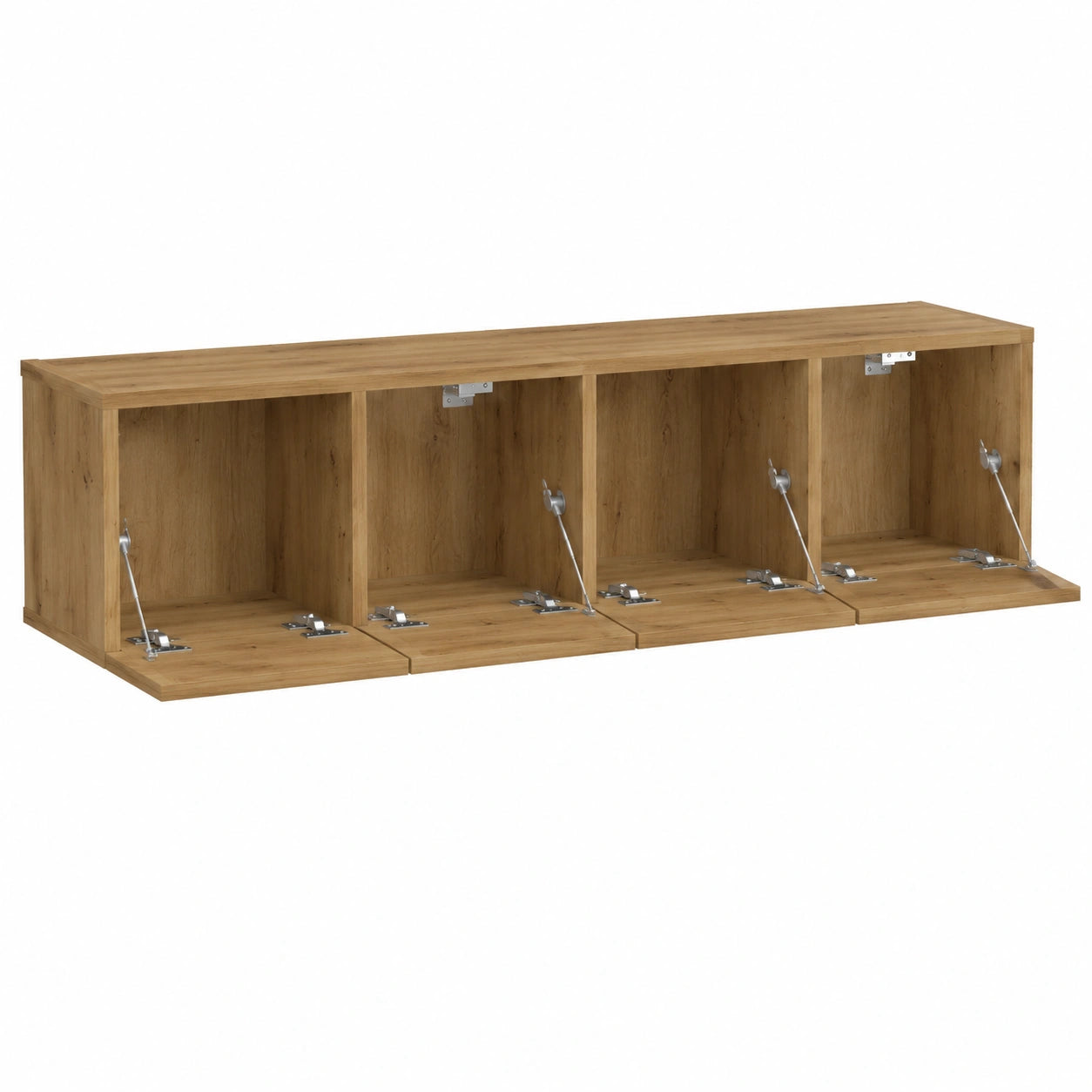 Conjunto de Mueble de TV Montado en la Pared con Almacenamiento y Gestión de Cables, Marrón, 60x30x30 cm