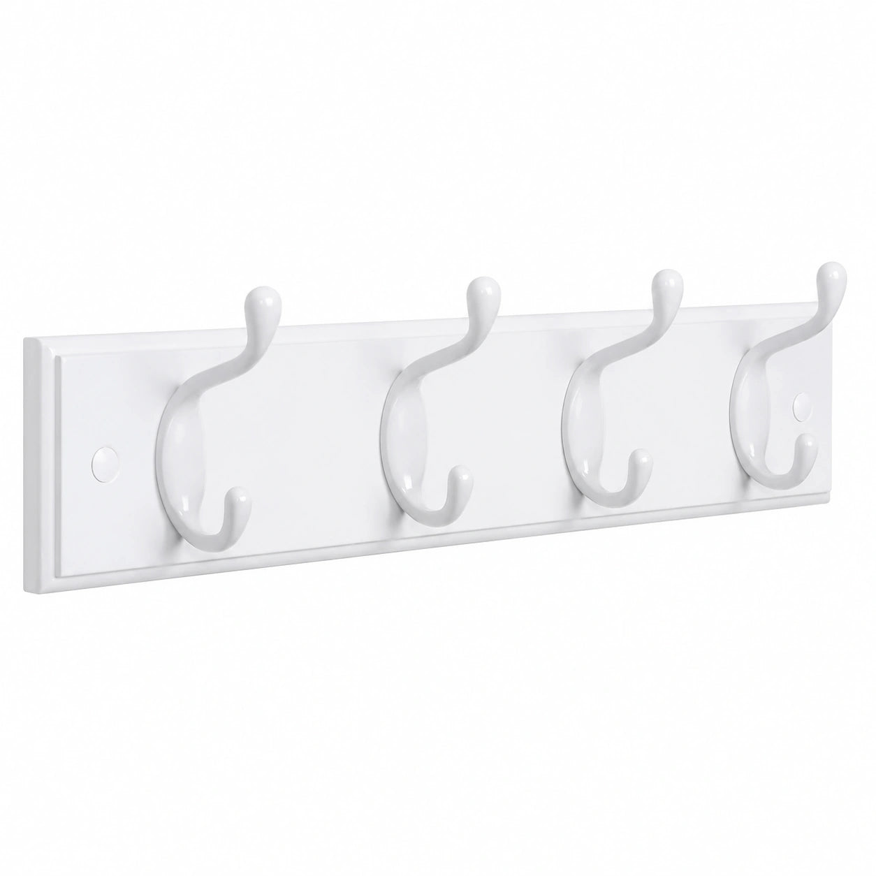 Perchero de Pared SONGMICS con 4 Ganchos Dobles, Ideal para Abrigos y Accesorios, Blanco Nube, Premontado