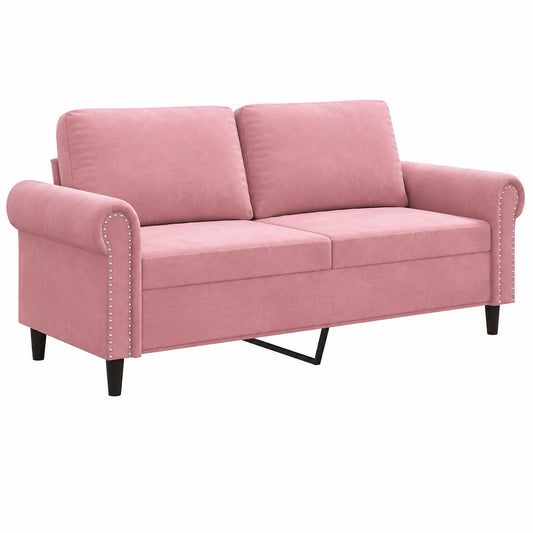 Sofá 2 Plazas de Terciopelo Rosa para Salón, Acogedor y Elegante