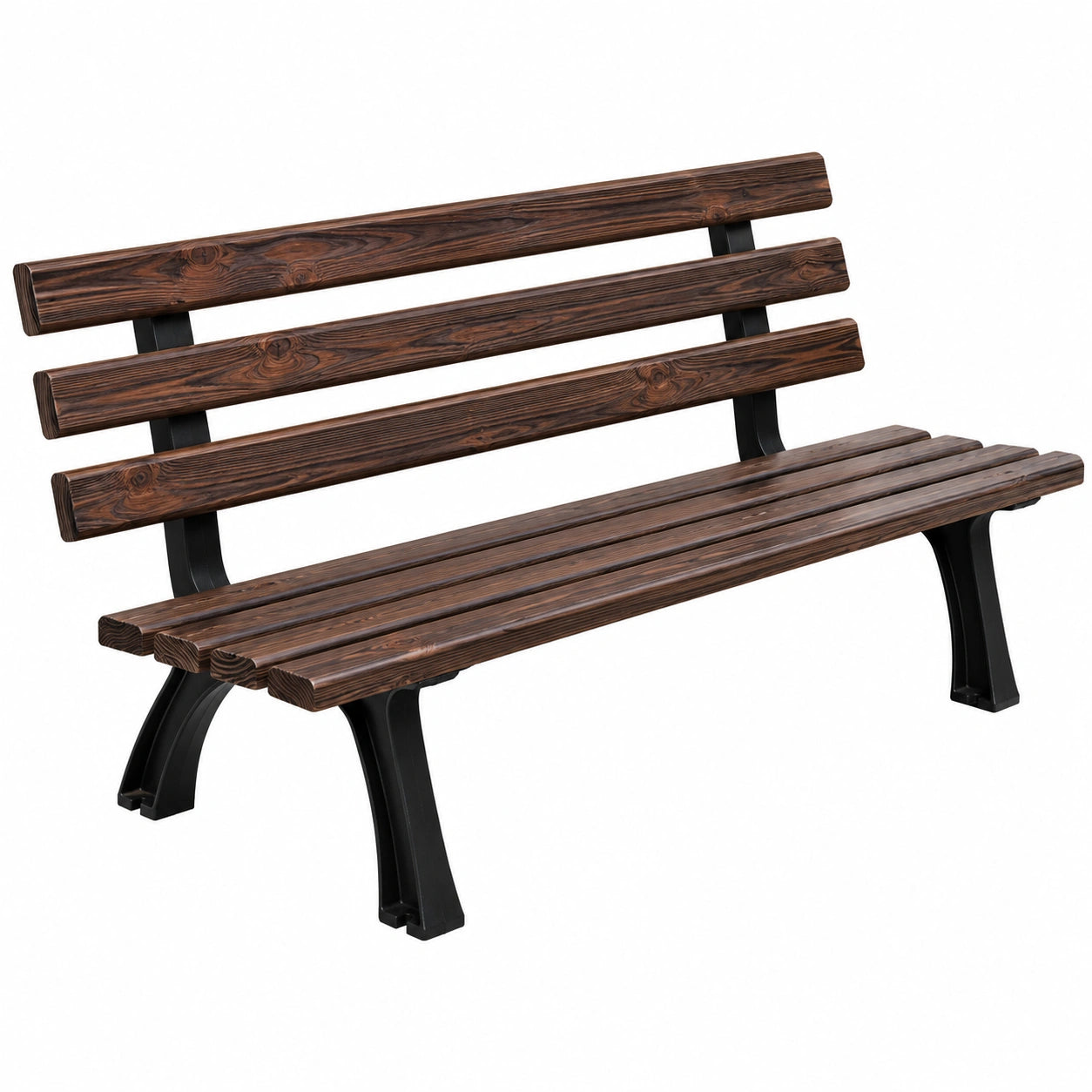 Banco de Jardín de Metal y Madera para Exteriores, Resistente al Clima, Ideal para Patio y Porche