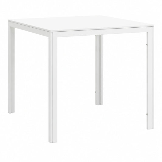 Mesa de Centro de Jardín Exterior HDPE Color Blanco Aspecto Madera