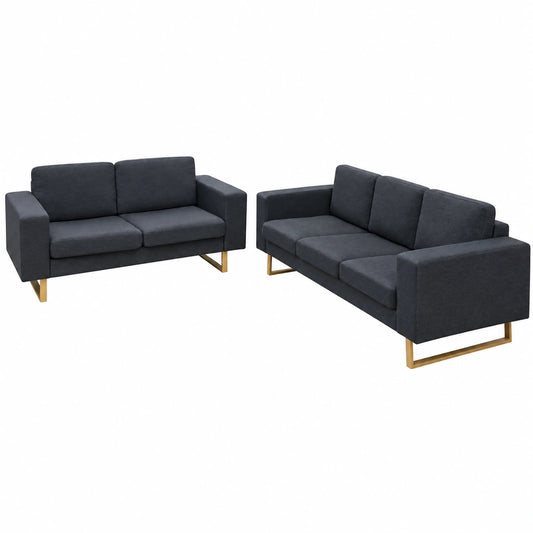 Homgoday Set de Sofás 2 y 3 Plazas Gris Oscuro para Jardín y Terraza