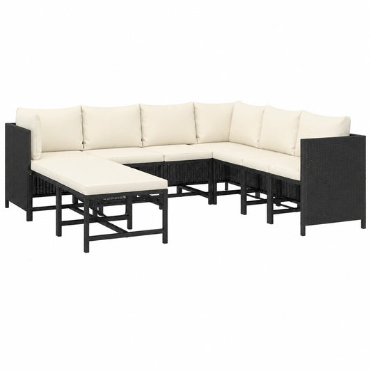 Juego de Muebles de Jardín de Ratán 9 Plazas con Cojines para Terraza y Balcón