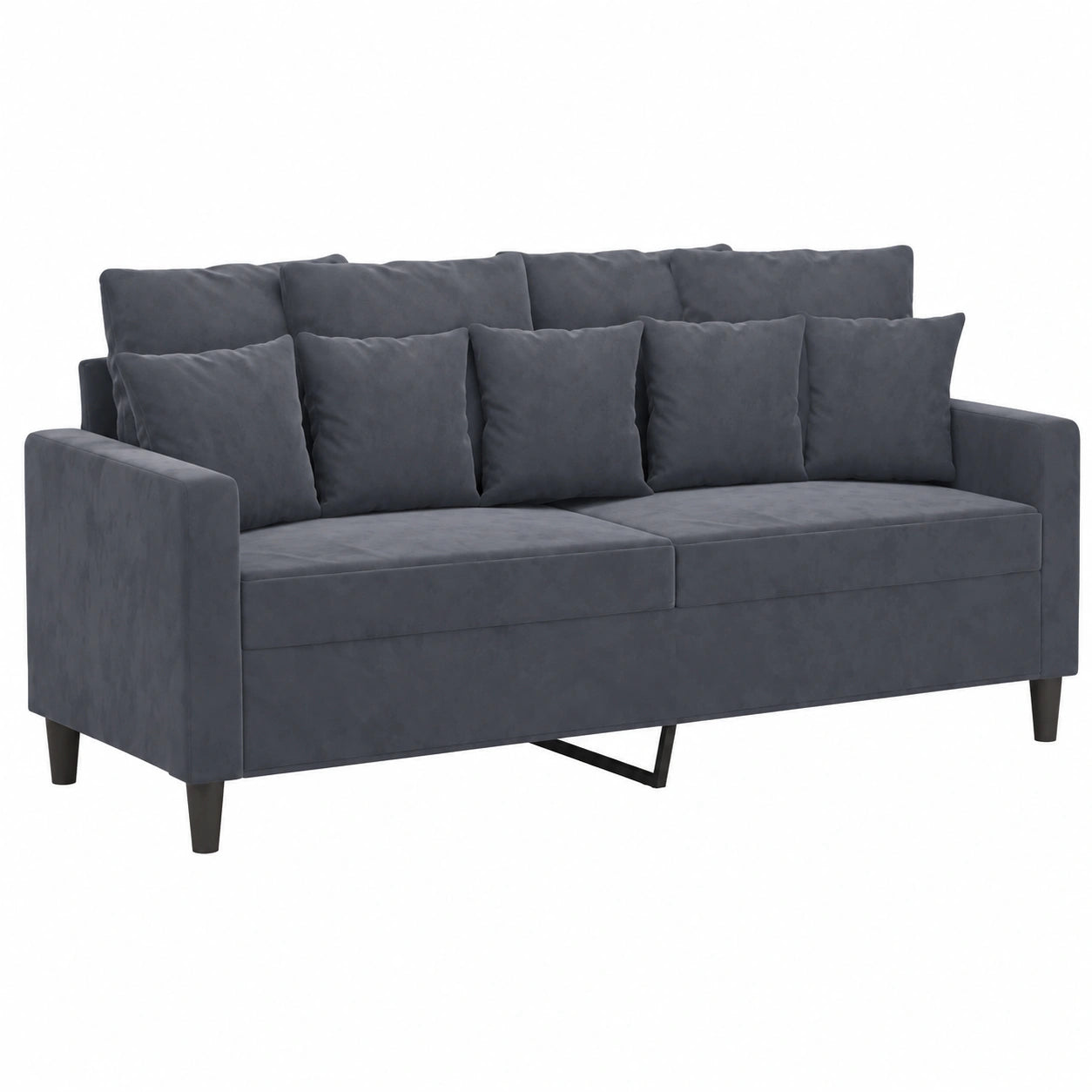 Sofá de 2 Plazas con Reposabrazos y Respaldo, Ideal para Salón, Tapizado en Tela Gris Oscuro