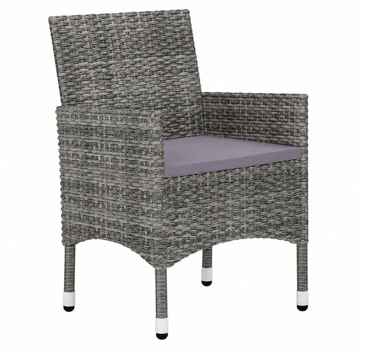 Conjunto de Comedor Exterior 3 Piezas Ratán y Madera para Jardín